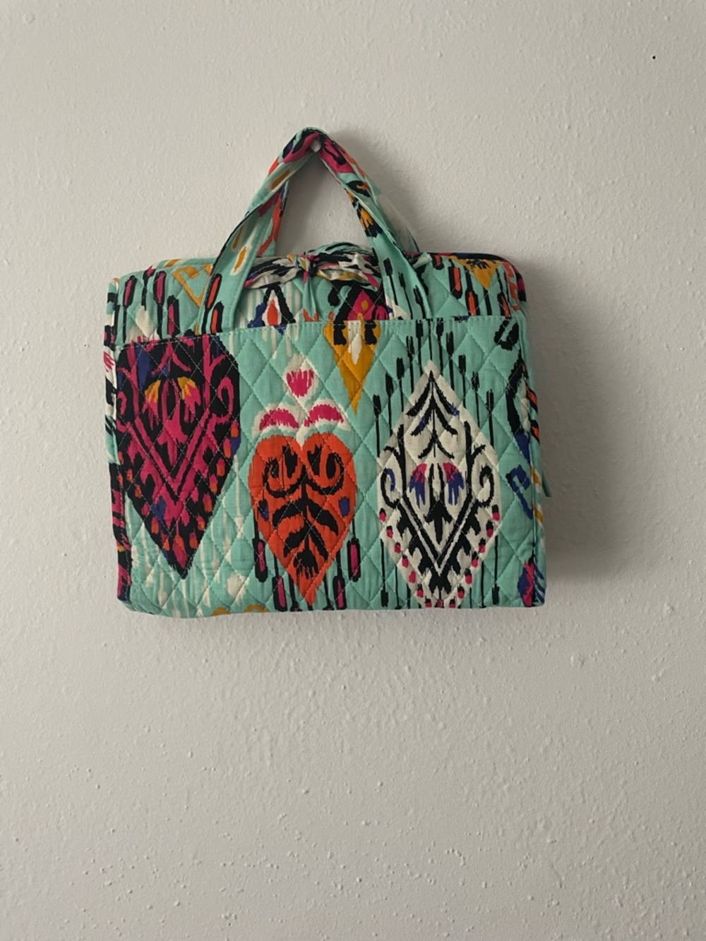 Vera Bradley Aqua Multi Quilted Foldable Travel Organizer